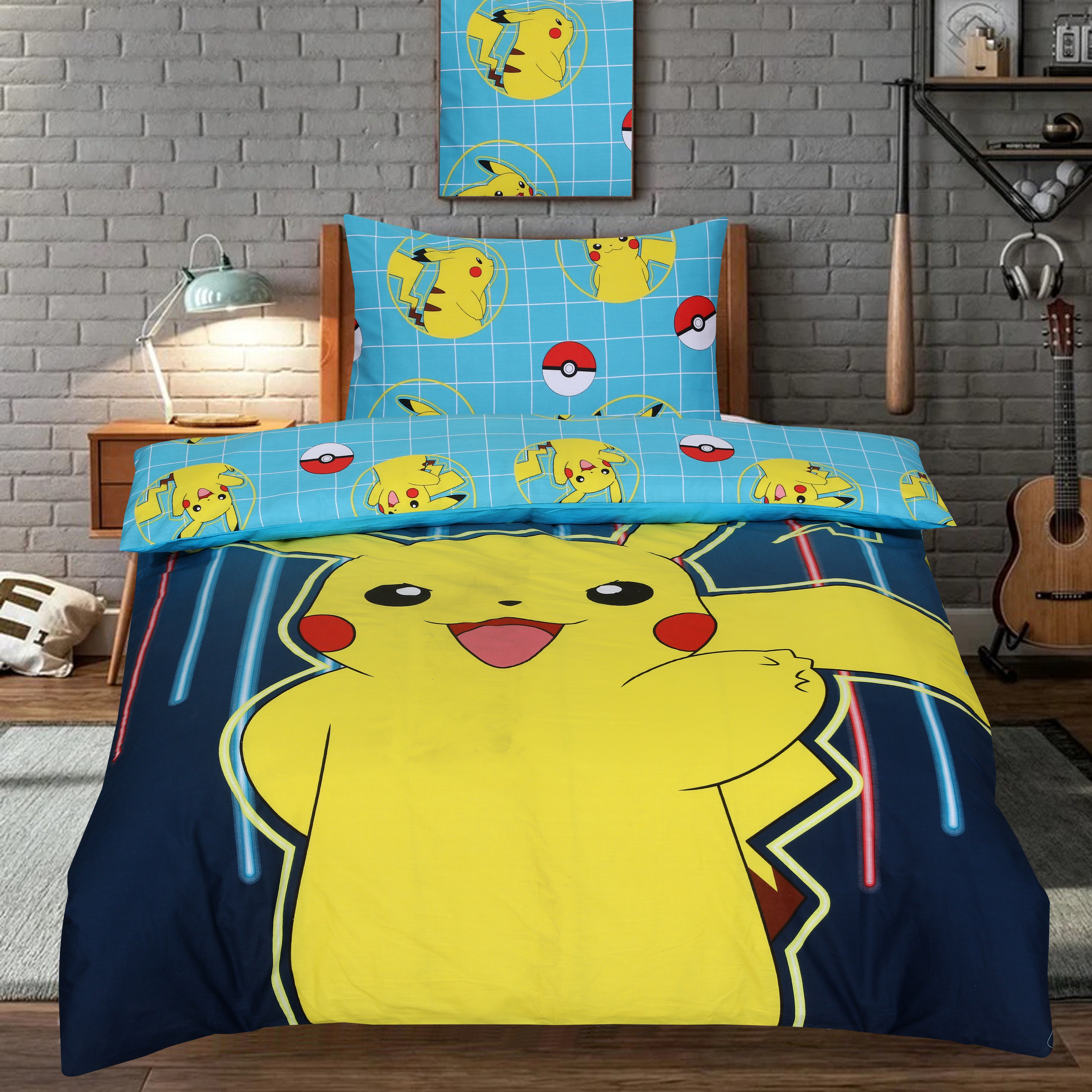 Pikachu Brings Smiles to Bedtime wrap in Cozy Quilt  – Happy Sleep